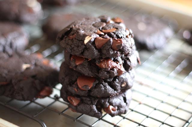 Crazy Chocolate Chocolate Chip Cookies recipe by Barefeet In The Kitchen
