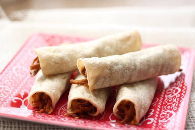 Crock-Pot Mexican Pork and Baked Taquitos recipe by Barefeet In The Kitchen