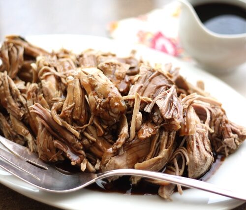 Slow Cooker Pork Roast (with a sweet and tangy glaze) - Barefeet in the  Kitchen