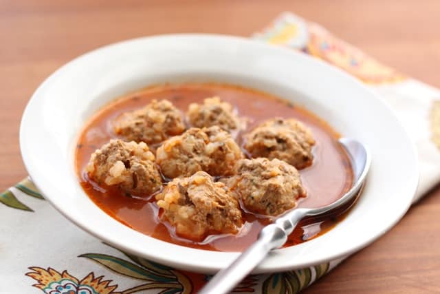 Albondigas Soup ~ Mexican Meatball Soup recipe by Barefeet In The Kitchen