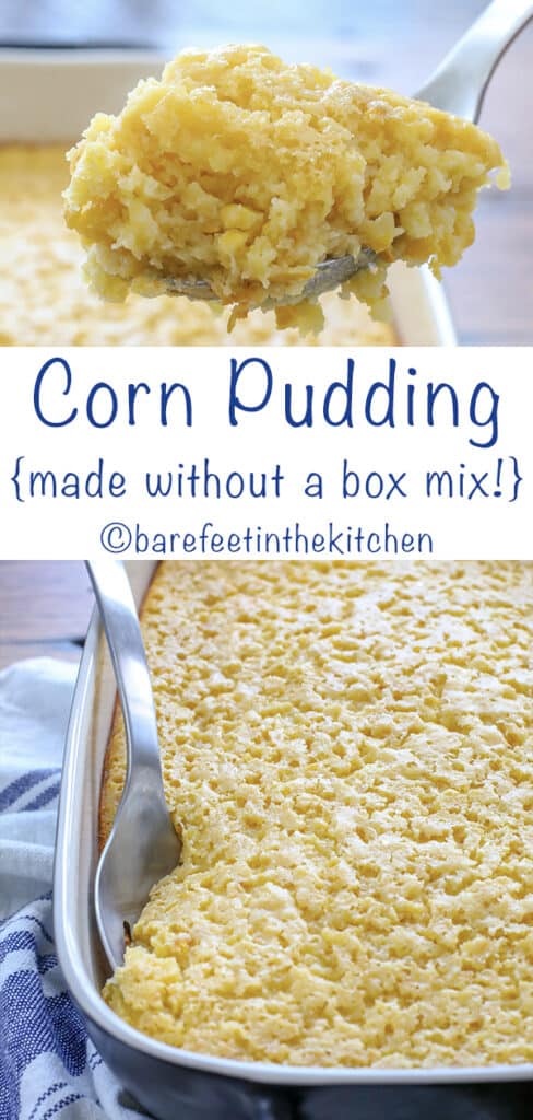 Klassischer Corn Pudding – mit glutenfreien Alternativen und ohne Box-Mix!  Holen Sie sich das Rezept auf barefeetinthekitchen.com