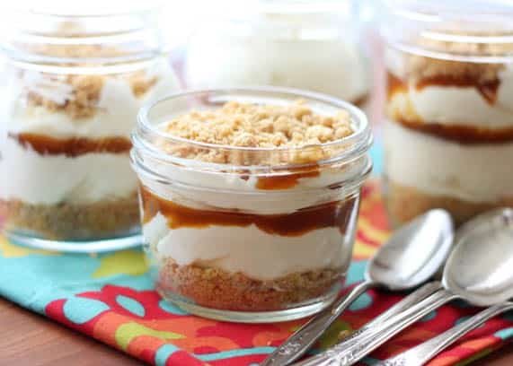 No Bake Caramel Cheesecake Cups are a favorite with everyone!