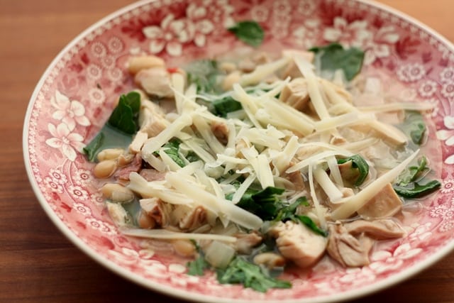 Chicken, White Bean and Kale Soup recipe by Barefeet In The Kitchen
