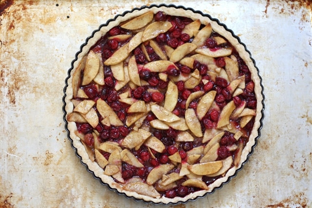 Cranberry Apple Tart recipe by Barefeet In The Kitchen