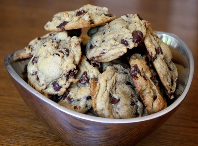 A bowl of food, with Chocolate and Cookie