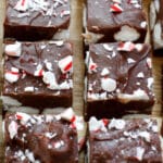 Peppermint Marshmallow Fudge is a favorite all year long! get the recipe at barefeetinthekitchen.com