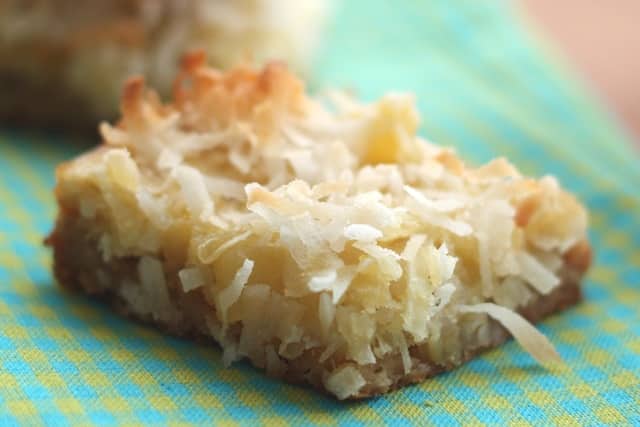 A close up of food, with Coconut and Pineapple