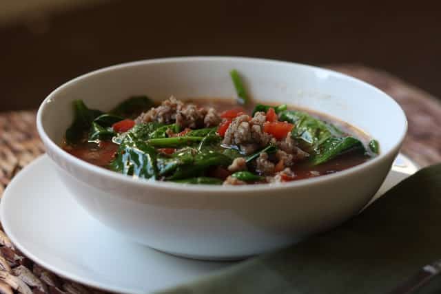 Italian Black Bean, Sausage and Spinach Soup Recipe by Barefeet In The Kitchen