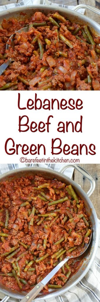 Lebanese Beef and Green Beans is a no-fuss dinner that everyone loves! get the recipe at barefeetinthekitchen.com