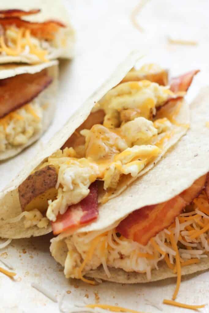 Bacon and Egg Breakfast Tacos recipe