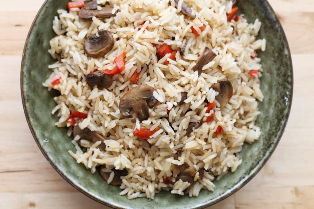 mushroom pepper rice pilaf recipe