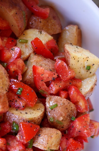 Honey Dijon Roasted Potato Salad recipe by Barefeet In The Kitchen
