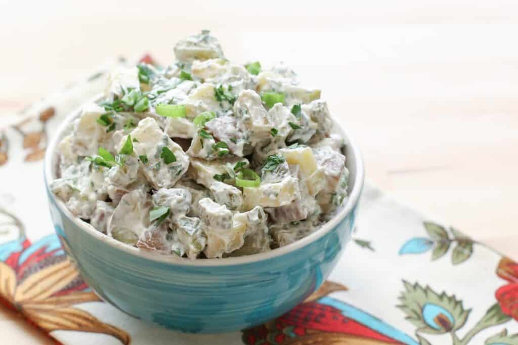Pickles and Parsley Potato Salad recipe by Barefeet In The Kitchen