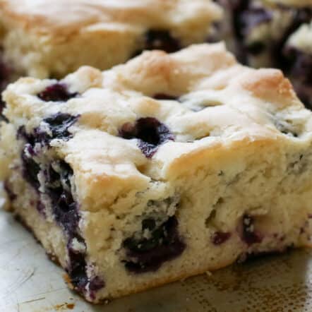 Blueberry Snack Cake - Barefeet in the Kitchen