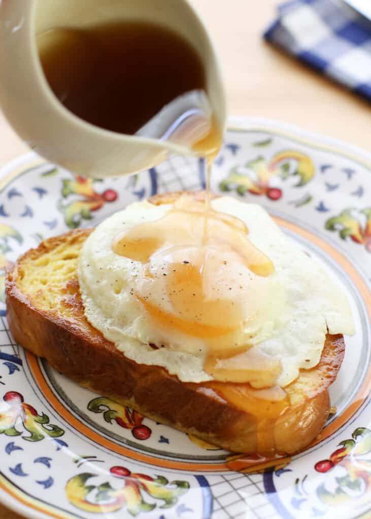 Brioche French Toast with Hot Maple Syrup recipe by Barefeet In The Kitchen