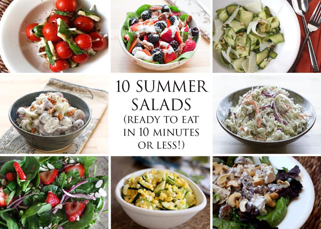 10 Summer Salads (ready to eat in 10 minutes or less!) recipes by Barefeet In The Kitchen