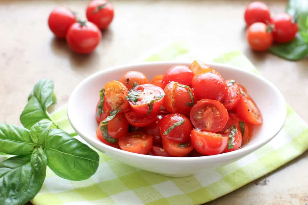 Sweet Spicy Marinated Tomatoes recipe by Barefeet In The Kitchen