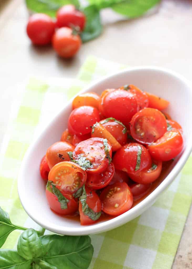 Sweet and Spicy Marinated Tomatoes recipe by Barefeet In The Kitchen