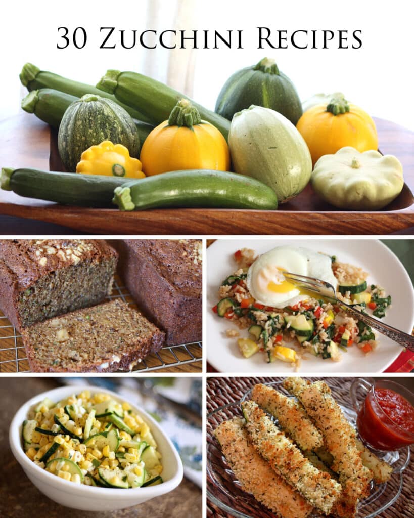 30 Must Try Zucchini Recipes - breads, breakfasts, main dishes, and sides by Barefeet In The Kitchen