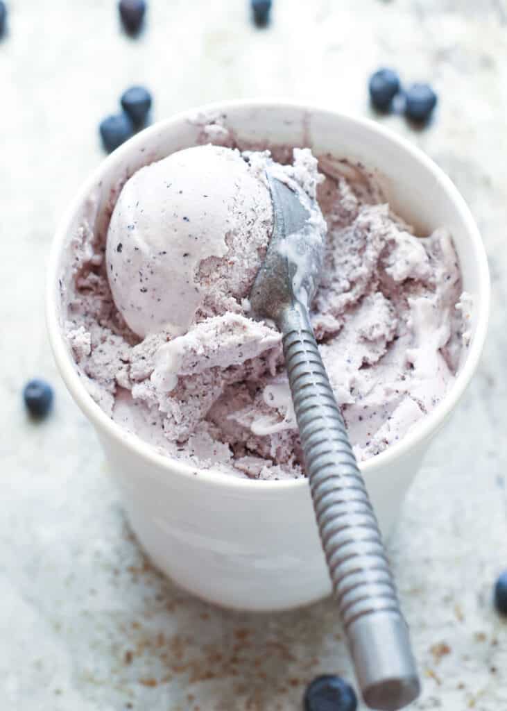 Blueberries and Cream Ice Cream recipe by Barefeet In The Kitchen