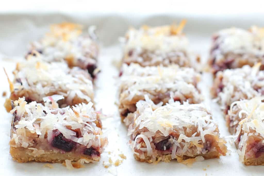 Cherry Coconut Bars (traditional and gluten free recipes) by Barefeet In The Kitchen