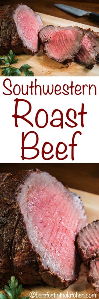 Southwestern Roast Beef is an amazing main dish for any occasion! get the recipe at barefeetinthekitchen.com