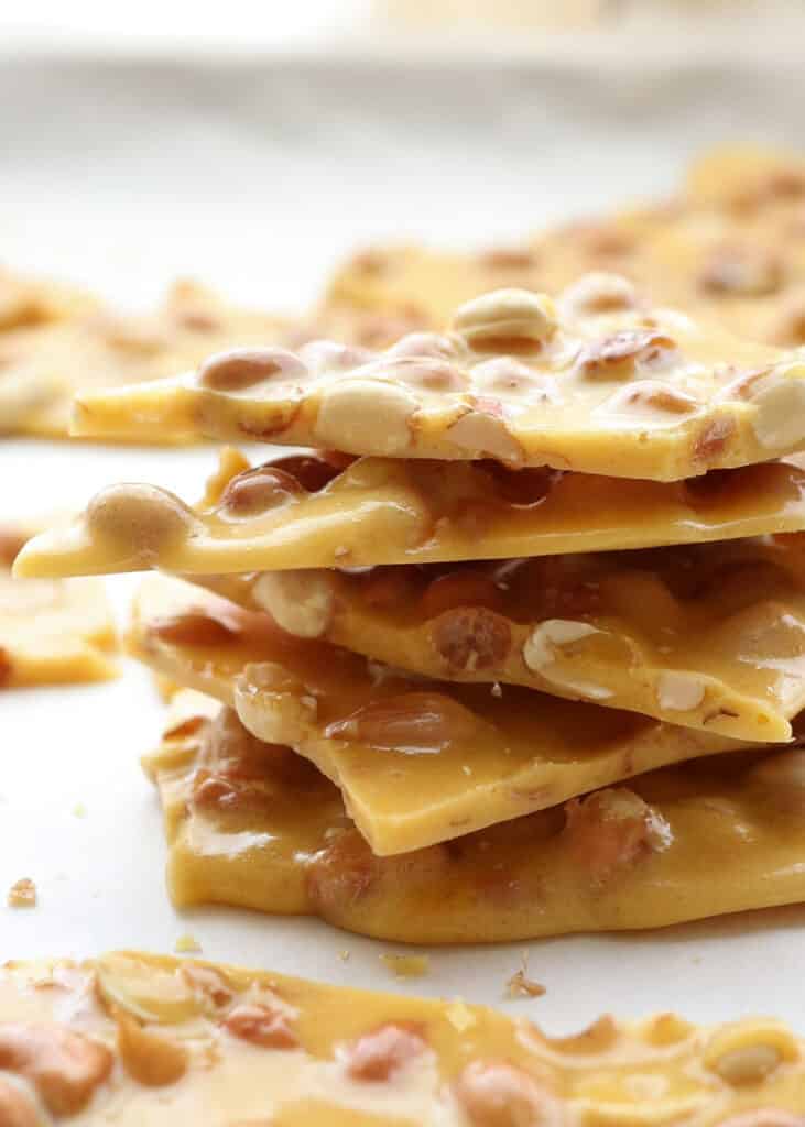 Easy Microwave Peanut Brittle {10 Minute Recipe - start to finish!}