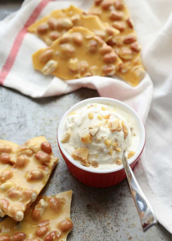 Peanut Brittle Ice Cream recipe by Barefeet In The Kitchen {This is the ultimate Christmas treat!}