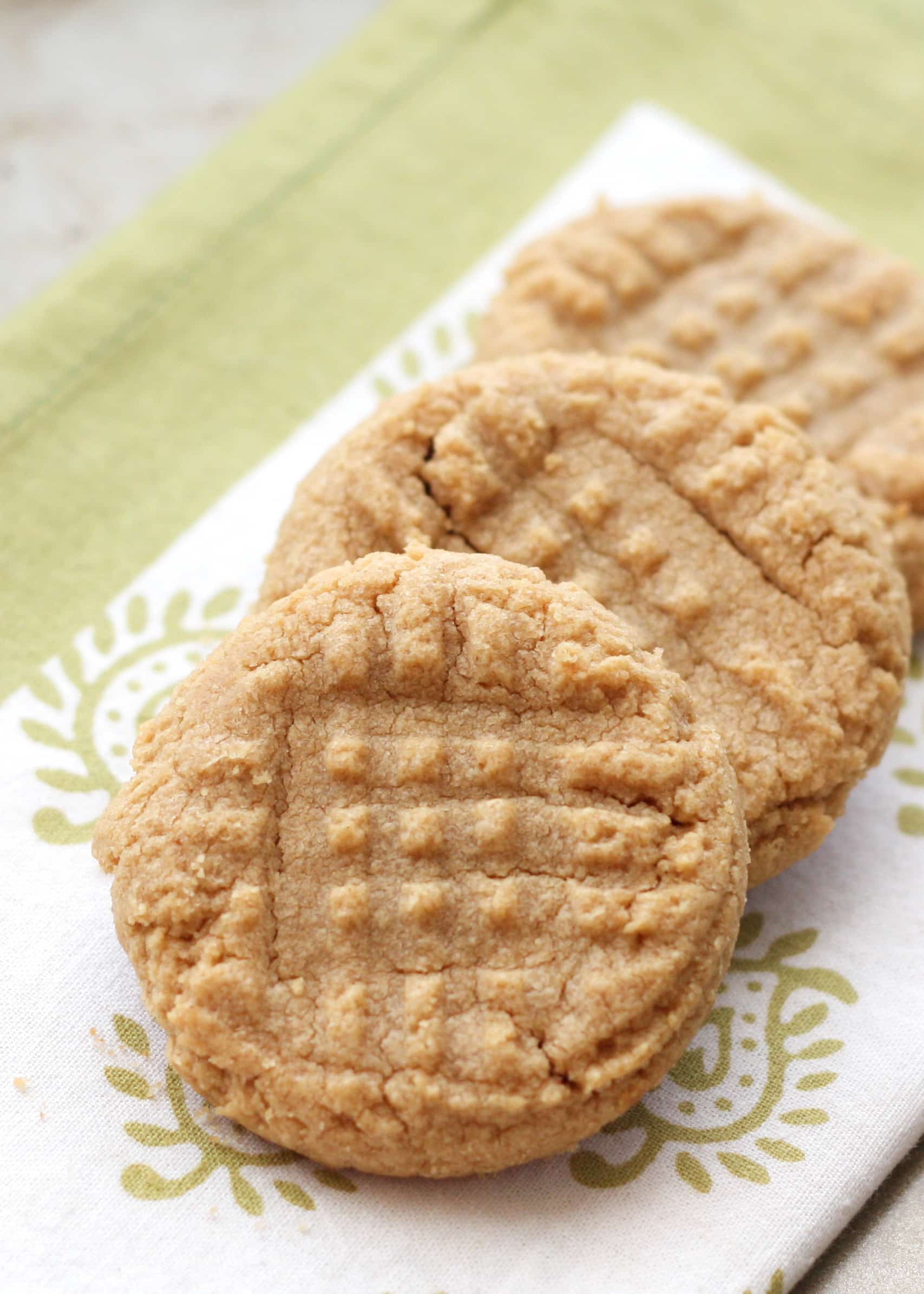3 Ingredient Peanut Butter Cookies | barefeetinthekitchen.com