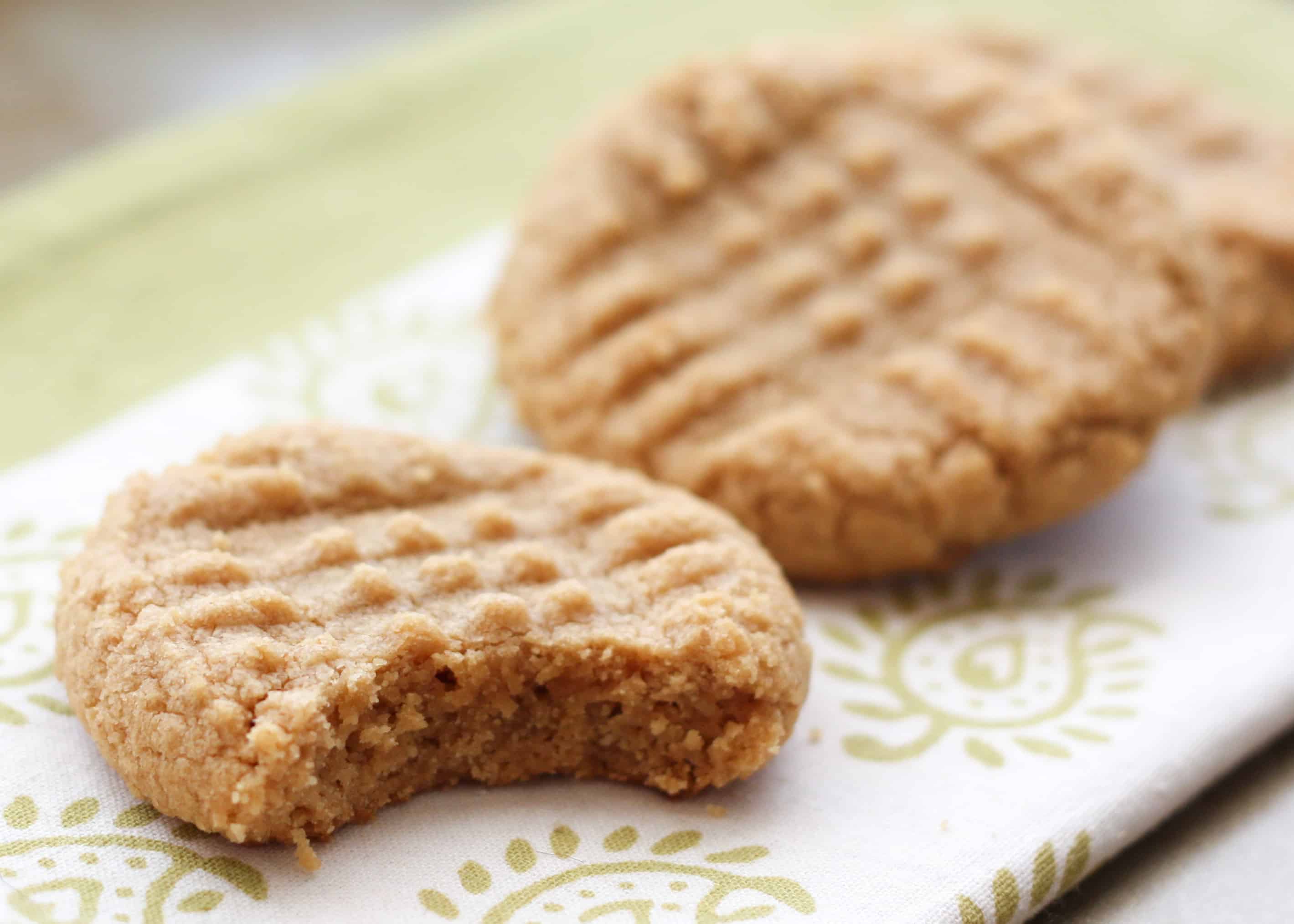 3 Ingredient Peanut Butter Cookies - Barefeet in the Kitchen
