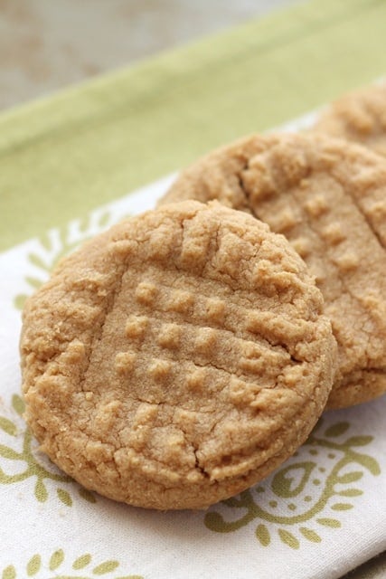 Old Fashioned 3 Ingredient Peanut Butter Cookies recipe by Barefeet In The Kitchen