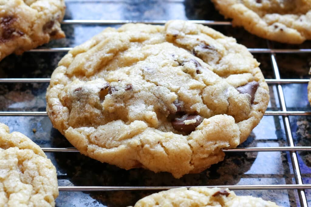 Classic Chocolate Chip Cookies recipe - bakery style cookies with crisp edges and a soft and chewy center.