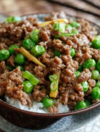 korean ground beef with peas