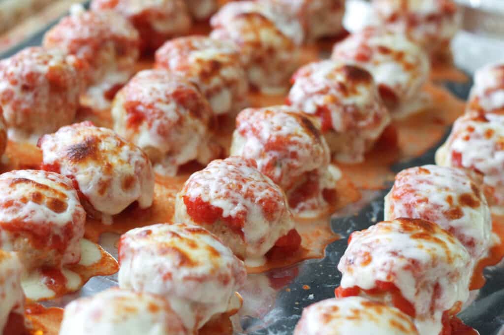 Chicken Parmesan Meatballs are a fun twist on the classic Italian chicken dish!