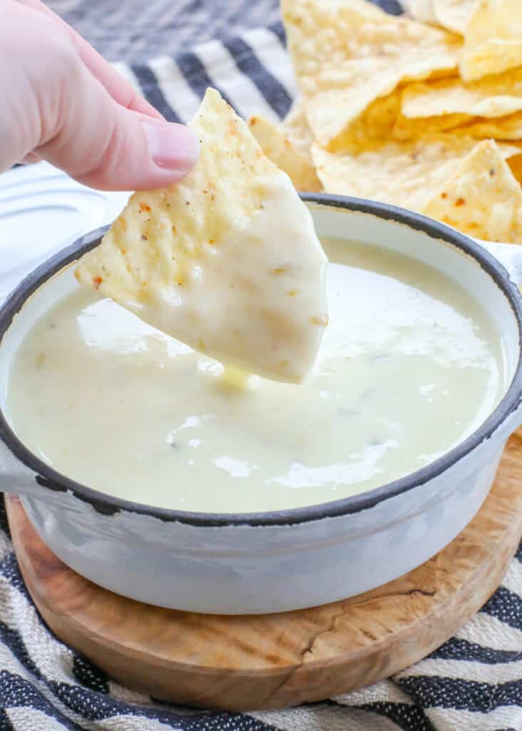 Cheesy hot queso is perfect for snacking any day of the year!