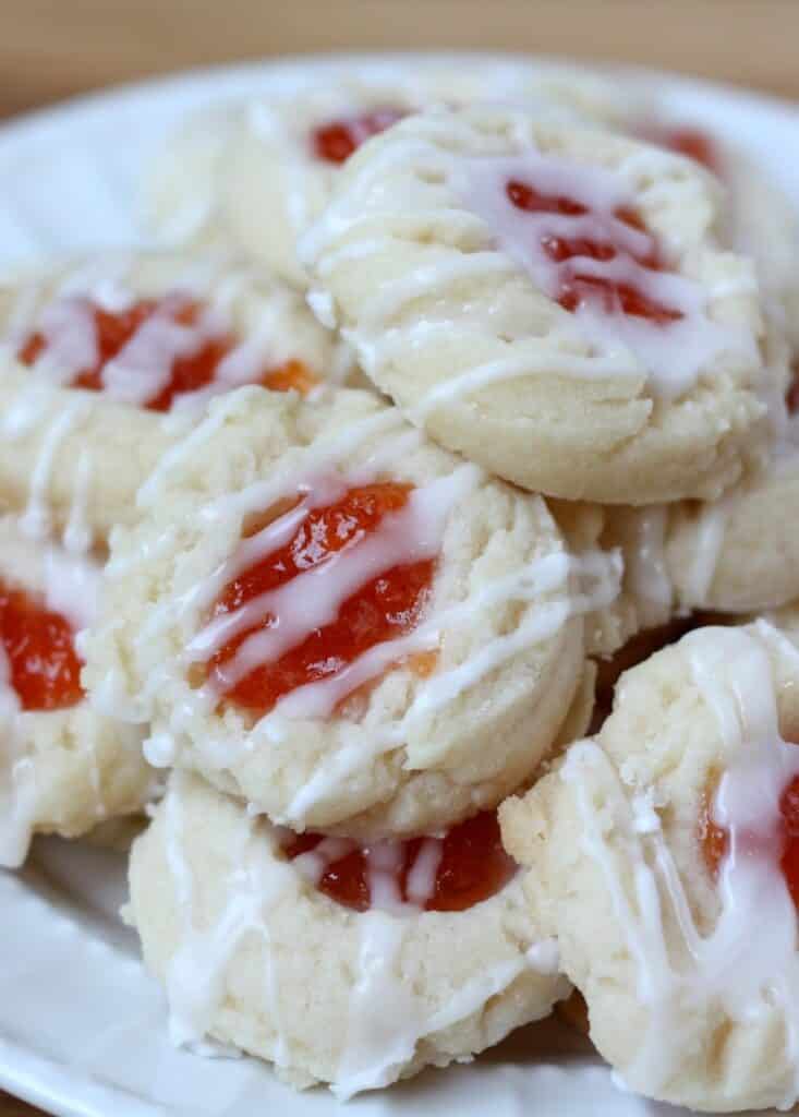Almond Shortbread Thumbprint Cookies - get the recipe at Barefeet In The Kitchen