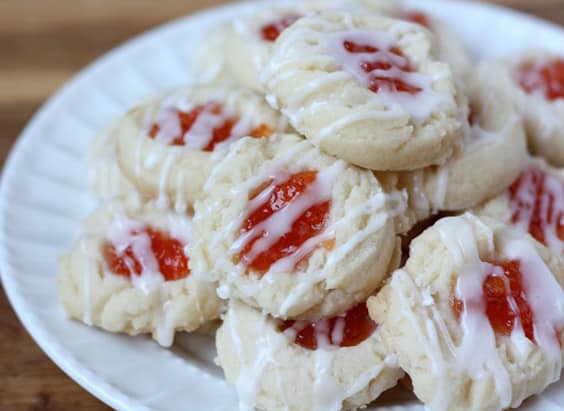 Almond Shortbread Thumbprint Cookies - get the recipe at Barefeet In The Kitchen
