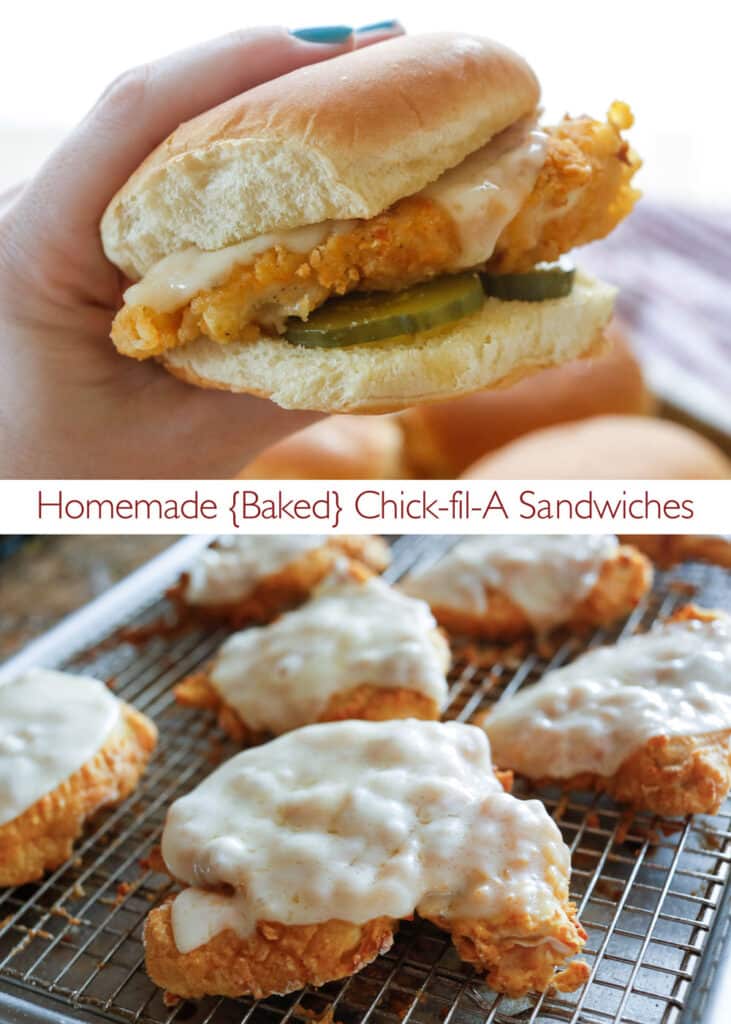 Homemade {Baked} Chick-fil-A Sandwiches - get the recipe at barefeetinthekitchen.com