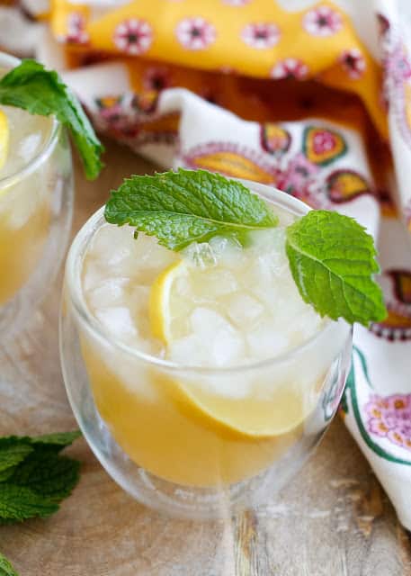 The Whiskey Smash Cocktail is the ultimate grown-up lemonade! get the recipe at barefeetinthekitchen.com