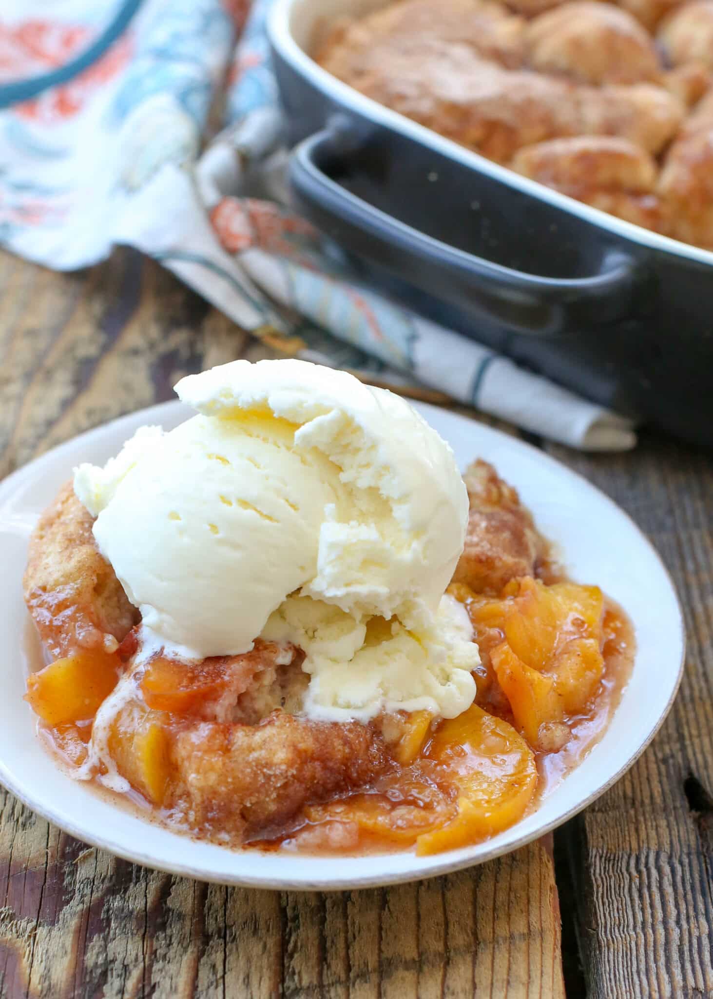 Southern Peach Cobbler - Barefeet in the Kitchen