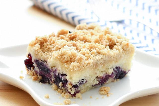 Blueberry Coffee Cake - gluten free and traditional recipes by barefeetinthekitchen.com