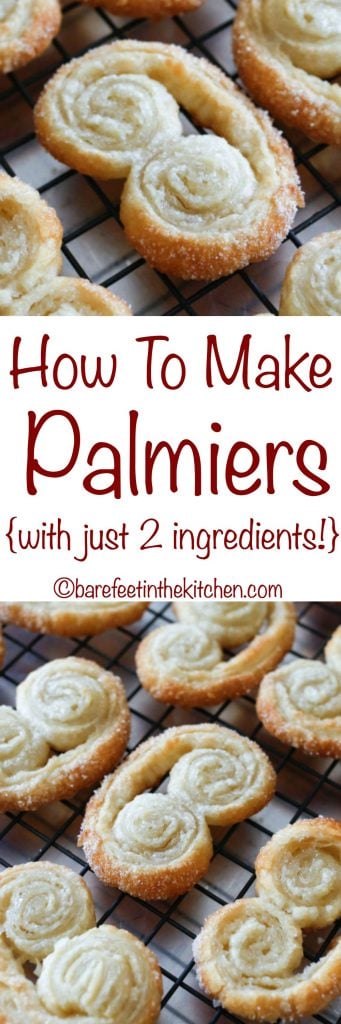 Come fare i Palmiers con solo DUE ingredienti!  ottieni la ricetta su barefeetinthekitchen.com