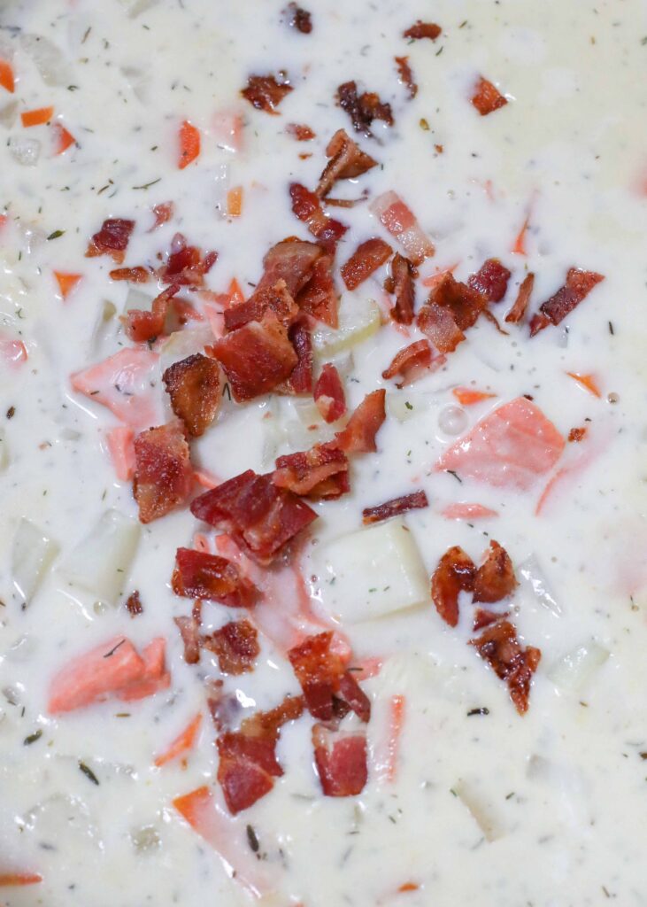 Smoked Salmon Chowder with Bacon
