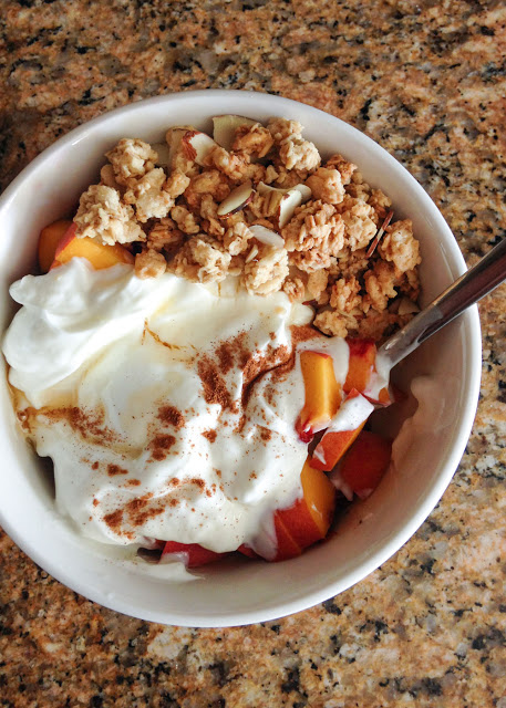 Stir together this bowl of fruit and yogurt and start your day right! Get the recipe at barefeetinthekitchen.com