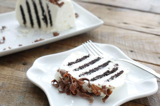 2-Ingredient Chocolate Zebra Cake - step-by-step photos included - get the recipe at barefeetinthekitchen.com