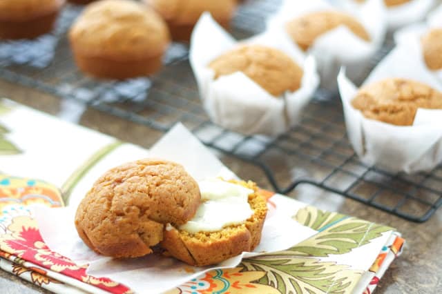 Pumpkin Muffins {traditional and gluten free recipes} - get the recipe at barefeetinthekitchen.com