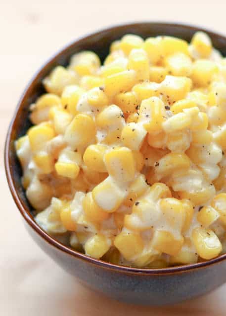 Rudy's Slow-Cooker Creamed Corn is irresistible! - get the recipe at barefeetinthekitchen.com