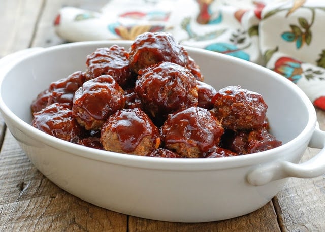 Sweet and Spicy Dirty Meatballs - get the recipe at barefeetinthekitchen.com