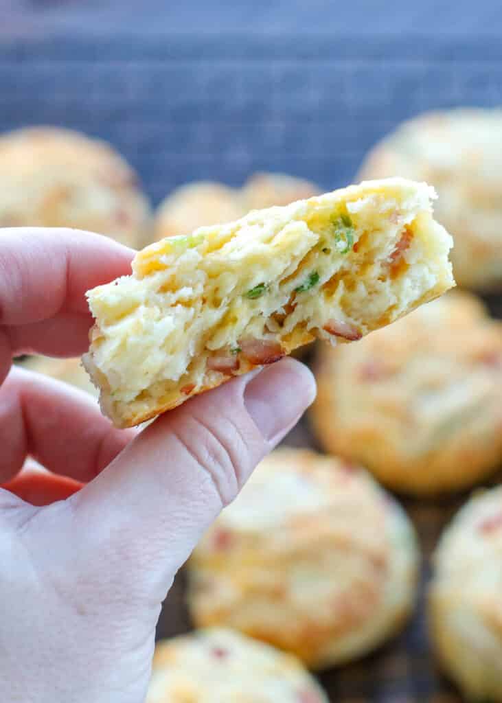 Fluffy ham and cheese biscuits