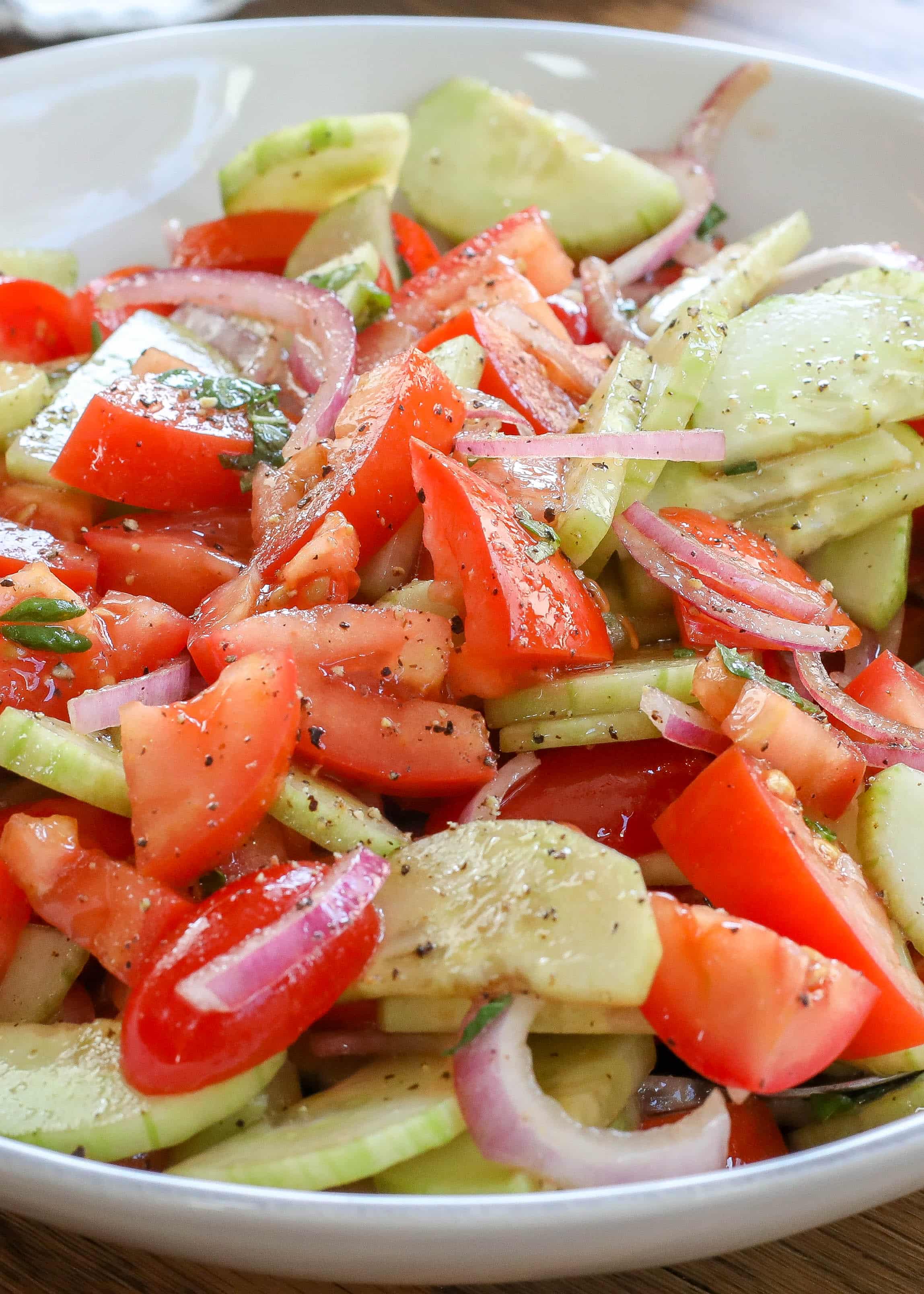 Cucumber Tomato Salad | Barefeet in the Kitchen